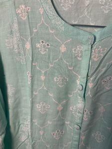 OFFER❗️❗️Sea Green Embroidered Kurta
