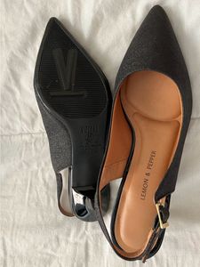 Lemon &amp; Pepper Slingback Sandals/Heels