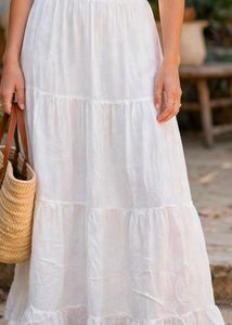 White Tiered long Skirt