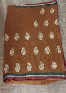 Brown Shimmery Saree