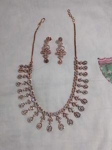 Rose Gold  Necklace &amp; Earring Set