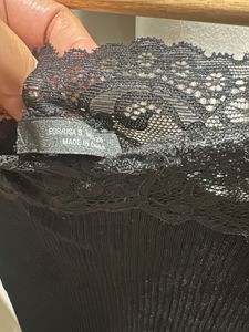 ZARA Elegant Black Lace Trim Top