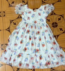 New piece Customized Floral Print White Maxi Dress