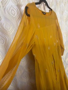 Mustard Yellow Printed Kurta