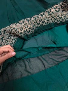 Elegant Green Embroidered Ethnic Gown