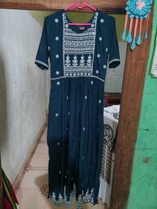 Embroidered Teal Ethnic Gown