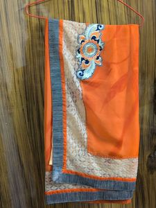 Elegant Orange Saree