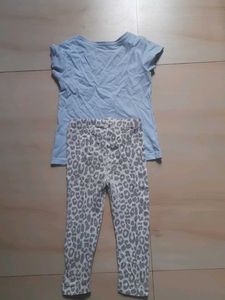 Cute Anime Graphic T-Shirt &amp; Leopard Print Legging