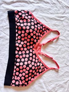 Nike Sports Bra Pink Black Polka Dot