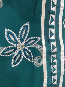 Georgette saree with silver work