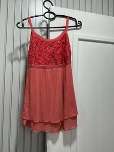 Coral Embellished Layered Top Sequin Bust- 34/36