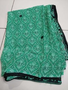 Elegant Green Printed Saree