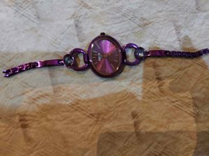 Purple Link Watch with Rhinestones