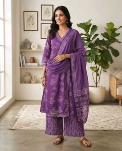 purple Ankarkali full suit with dupatta