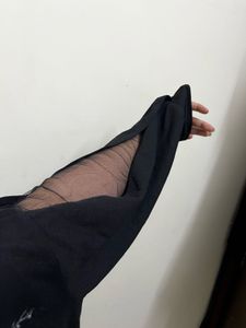 Black Embroidered unique sleeve top