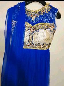 Royal Blue Embroidered suit set