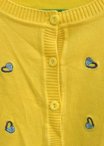 Yellow Heart Embroidered Cardigan