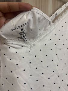 White polka dot cami top