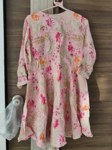 Beautiful Pink Floral Anarkali Gharara Suit Set