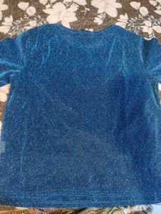 Blue Graphic Print Top