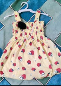 Adorable Strawberry Print Baby Dress
