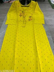 Yellow Kurta Set with White Pants