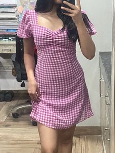 Gingham Print Short Dress🎀