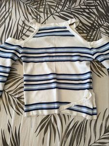 Striped Cold Shoulder Top