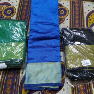 Daily wear Three New Sarees for Rs 500 Only