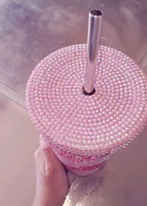 Sparkly Pink Rhinestone Tumbler Cup