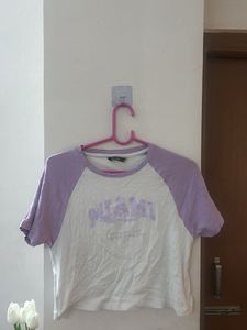 Lavender & White Miami Graphic T-Shirt