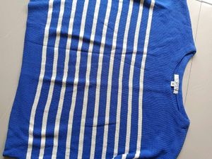 Blue &amp; White Striped Knit Sweater
