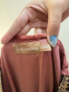 embroidered square neck velvet kurti with trouser