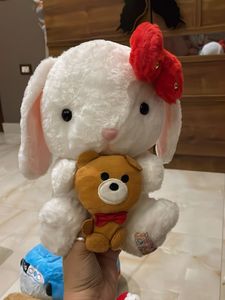Cute Plush Bunny with Teddy Bear