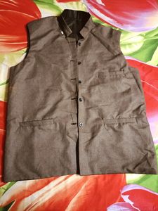 Sleeveless Brown Waist Coat