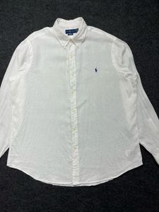 Classic White Polo Ralph Lauren Button-Up Shirt