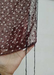 Brown Polka Dot Scarf