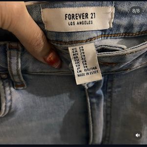Light Wash Ripped Skinny Jeans
