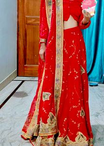 hand work Red Lehnga 3 Piece Set