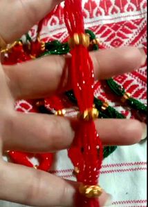 Red Beaded gorkha Nou gedi with Gold Accents 300rs