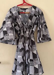 Black & White fit and flare dres