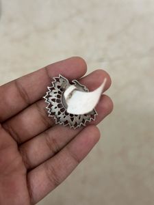 Floral Meenakari brass Silver Ring