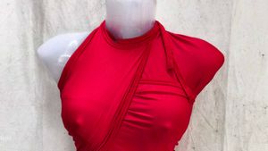 Striking Red Halter Neck Dress