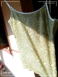 Pastel green Top Full Embroided