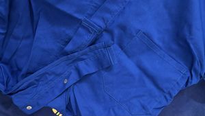Vibrant Blue Button-Up Cropped Shirt
