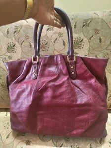 Authentic MCM Burgundy Leather Bag