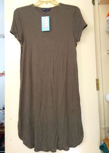 Mark's & Spencer Olive Green Tunic Dress With Belt
