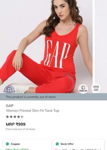 GAP Women's Red Tank Top