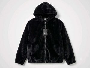 Black Furry Bomber Jacket