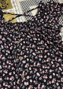 Chic Floral Print Button-Up Dress